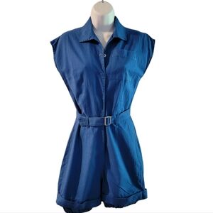 Vintage‎ 1950s Royal Blue Gym Romper Physical Ed Suit XS